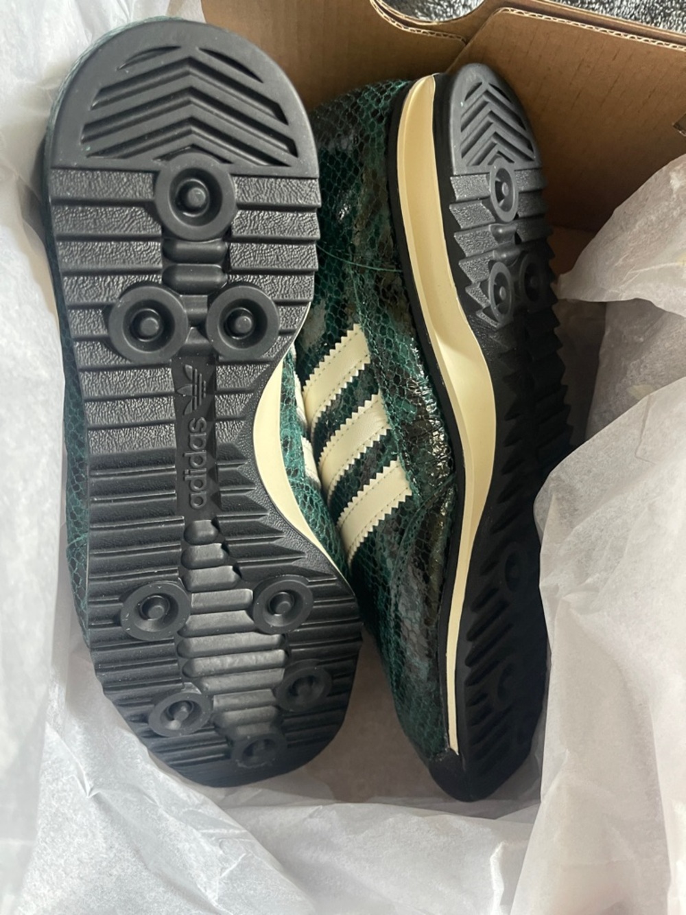 Adidas Womens Shoes SL 72 OG Collegiate Green-Snake-Print Sneakers Size 6 - Picture 8 of 9